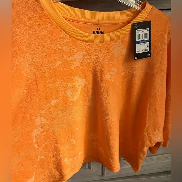 Women’s Under Armour Journey Terry Cloth Short Sleeve Cropped‎ Workout Tee - Picture 5 of 9